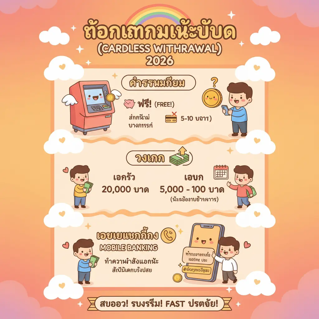 ถอนเงิน - ถอนเงินไม่ใช้บัตร
